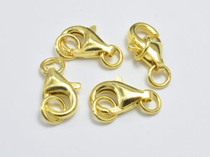 2pcs 24K Gold Vermeil Lobster Claw Clasp, 925 Sterling Silver Clasp, 11x6mm-Metal Findings & Charms-BeadDirect