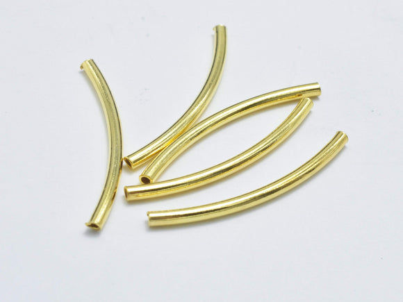 6pcs 24K Gold Vermeil Tube, 925 Sterling Silver Tube, Curved Tube, 1.5x25mm-Metal Findings & Charms-BeadDirect