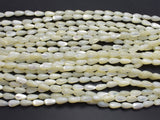 Mother of Pearl, MOP, White, 5x9mm Teardrop-BeadDirect