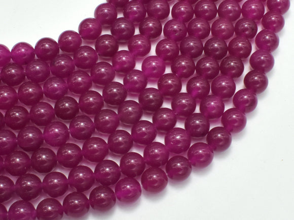 Jade - Fuchsia, 8mm Round Beads-BeadDirect