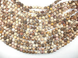 Matte Brown Zebra Jasper Beads, 8mm Round Beads-BeadDirect