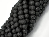 Black Lava Beads, Round, 6mm-Gems: Round & Faceted-BeadDirect