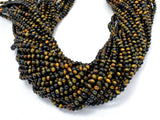 Blue / Yellow Tiger Eye, 4mm (4.3mm) Round Beads-Gems: Round & Faceted-BeadDirect