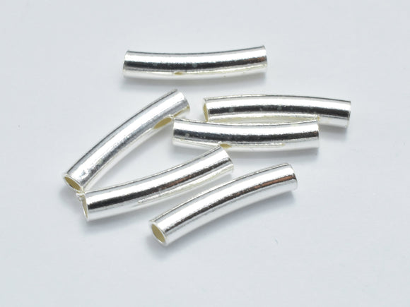 10pcs 925 Sterling Silver Tube, Curved Tube, 2x10mm-Metal Findings & Charms-BeadDirect