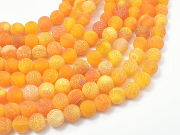 Matte Agate- Orange, 8mm (7.8mm) Round Beads-Gems: Round & Faceted-BeadDirect