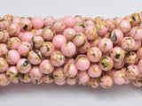Shell Howlite-Pink, 8mm (8.4mm)-Gems: Round & Faceted-BeadDirect