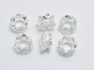 8pcs 925 Sterling Silver Bead Caps, 5.6mm Double Bead Caps, Flower Bead Caps-Metal Findings & Charms-BeadDirect