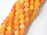 Matte Agate- Orange, 8mm (7.8mm) Round Beads-Gems: Round & Faceted-BeadDirect