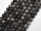 Silver Obsidian Beads, 8mm (8.4mm)-Gems: Round & Faceted-BeadDirect