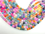 Frosted Matte Agate - Multi Color, 10 mm Round Beads-Agate: Round & Faceted-BeadDirect