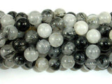 Black Rutilated Quartz Beads, 8mm Round Beads-Gems: Round & Faceted-BeadDirect