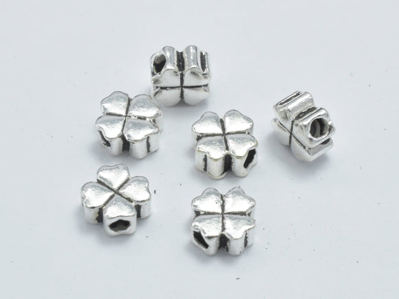 4pcs 925 Sterling Silver Beads-Antique Silver, Flower, 5x5mm-Metal Findings & Charms-BeadDirect