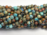 Impression Jasper- Blue 6mm Round-BeadDirect