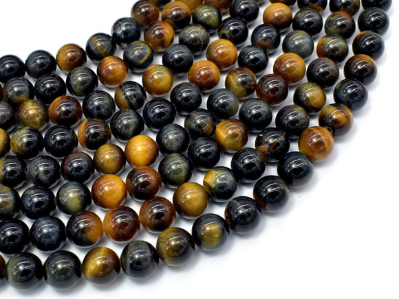 Blue / Yellow Tiger Eye, 8mm (8.3mm) Round Beads-Gems: Round & Faceted-BeadDirect