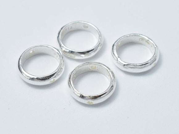 4pcs 925 Sterling Silver Circle Bead Frames, 8.8mm-Metal Findings & Charms-BeadDirect