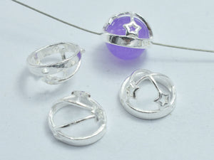 4pcs 925 Sterling Silver Bead Caps, 10mm Bead Caps, Inner 8.2mm, For 8mm Beads-BeadDirect