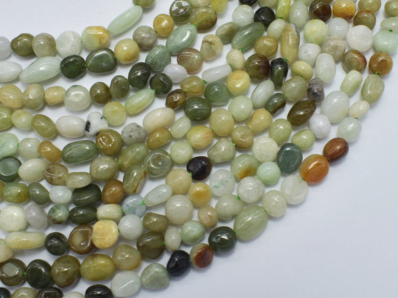 Burma Jade Beads, 5x7mm, Pebble Nugget Bead-BeadDirect