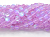 Matte Mystic Aura Quartz-Lavender, 8mm (8.5mm) Round-Gems: Round & Faceted-BeadDirect