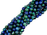 Azurite Malachite Beads, Round, 6mm (6.5mm)-Gems: Round & Faceted-BeadDirect