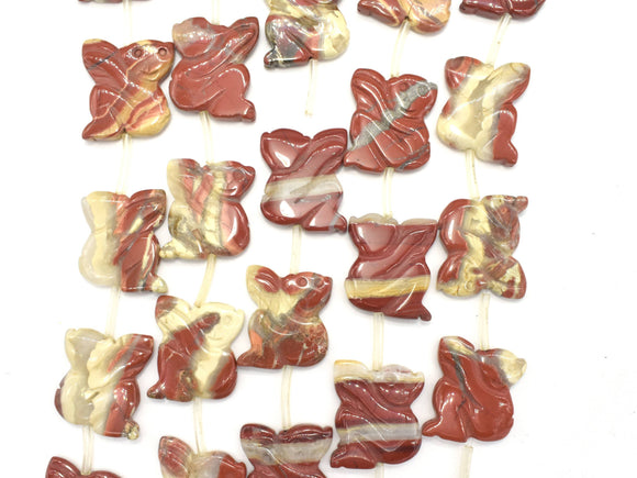 Red Jasper Beads, 21x24mm Animal Carving Beads-Monkey-Gems:Assorted Shape-BeadDirect