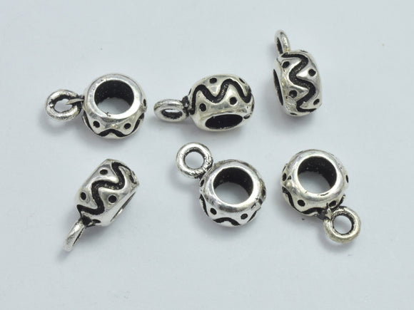 4pcs 925 Sterling Silver Bead Connector-Antique Silver, Rondelle, 6x3.8mm, Hole 3.4mm-BeadDirect