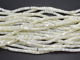 Mother of Pearl, MOP, White, 2.5x4mm Heishi-BeadDirect