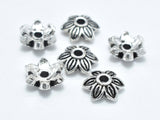 8pcs 925 Sterling Silver Bead Caps-Antique Silver-Metal Findings & Charms-BeadDirect