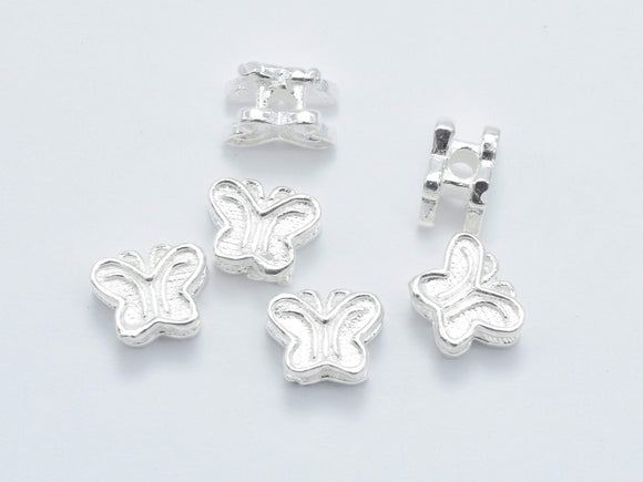 4pcs 925 Sterling Silver Beads, Butterfly Beads, 6.5x5mm Beads-Metal Findings & Charms-BeadDirect