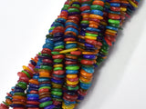 Mother of Pearl Beads, MOP, Multi Color 7-10mm Disc Chips, 32 Inch-BeadDirect