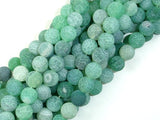 Frosted Matte Agate - Green, 8mm Round Beads, 14.5 Inch, Full strand-Agate: Round & Faceted-BeadDirect