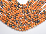 Rain Flower Stone, Orange, 8mm Round Beads-Gems: Round & Faceted-BeadDirect