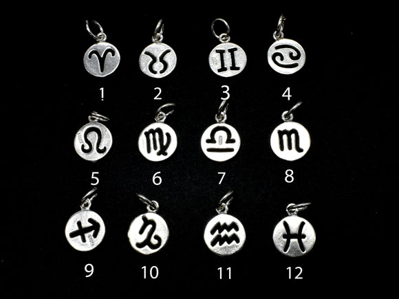 925 Sterling Silver Astrology Sign Charms-Metal Findings & Charms-BeadDirect
