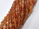 Carnelian Beads, 6mm Faceted Prism Double Point Cut-Gems: Round & Faceted-BeadDirect