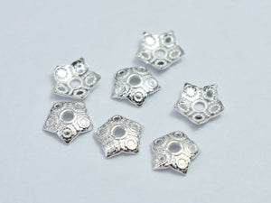 30pcs 925 Sterling Silver Bead Caps, 4.8x1.2mm-BeadDirect