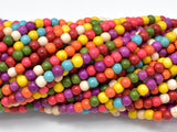 Howlite Beads, Multicolored, 4mm, 13.5 Inch-Gems: Round & Faceted-BeadDirect