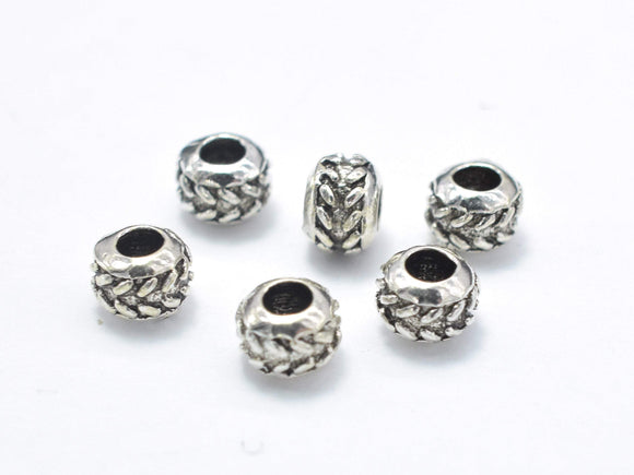 10pcs 925 Sterling Silver Beads-Antique Silver, 4mm Rondelle Beads, Spacer Beads, 4x3mm, Hole 1.8mm-Metal Findings & Charms-BeadDirect