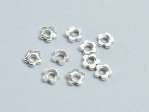 Approx. 50pcs 925 Sterling Silver Flower Spacer, 3x3mm-BeadDirect