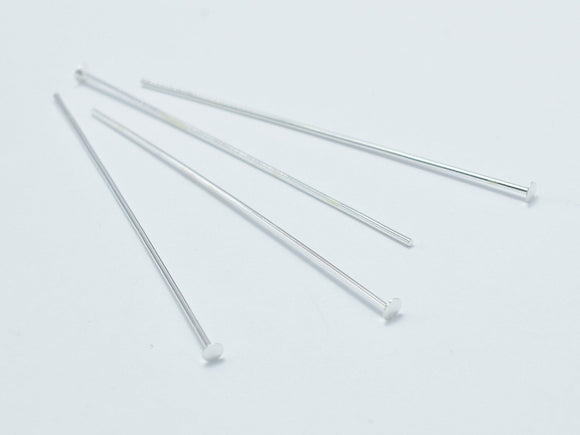 10pcs 925 Sterling Silver Head Pin, 40mm, 0.6mm(23gauge)-Metal Findings & Charms-BeadDirect