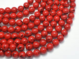 Shell Turquoise Howlite - Red, 6mm (6.5mm)-BeadDirect