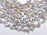 Fresh Water Pearl Beads, Mauve with AB, Top drilled Keshi, 9-11mm-Pearls & Glass-BeadDirect