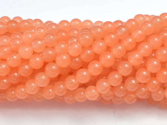 Jade - Orange, 6mm (6.3mm) Round-Gems: Round & Faceted-BeadDirect