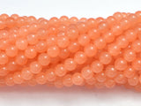 Jade - Orange, 6mm (6.3mm) Round-Gems: Round & Faceted-BeadDirect