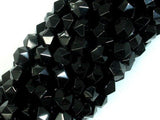 Black Onyx Beads, 8mm (7.5mm) Star Cut Faceted Round-Gems: Round & Faceted-BeadDirect