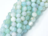 Banded Agate Beads, Striped Agate, Light Blue, 8mm Round Beads-Agate: Round & Faceted-BeadDirect