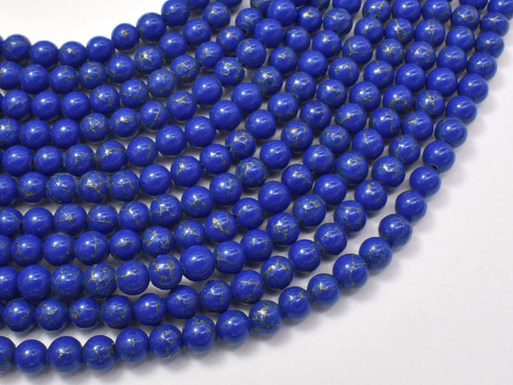 Lapis Blue Turquoise Howlite, 6mm (6.3mm)-Gems: Round & Faceted-BeadDirect