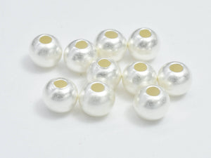 15pcs Matte 925 Sterling Silver Beads, 4mm Round Beads-Metal Findings & Charms-BeadDirect