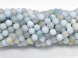 Matte Aquamarine Beads, 6mm (6.5mm) Round-BeadDirect