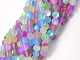 Matte Mystic Aura Quartz-Multi, 6mm (6.5mm) Round Beads-Gems: Round & Faceted-BeadDirect