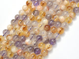 Amethyst, Citrine, 8mm Round Beads, 15 Inch-BeadDirect