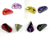 CZ beads, 11x16mm Faceted Axe-Cubic Zirconia-BeadDirect